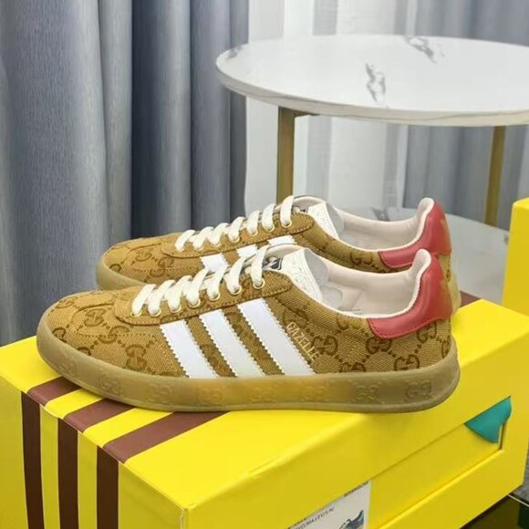 Adidas x Gucci Gazelle Sneaker Tan Monogram Wom - Picture 6 of 9